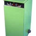 Green metal industrial appliance with digital display, control knob, and exhaust.