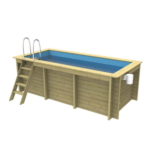 A product picture of the 4m x 2m Nazca Rectangular Wooden swimming Pool.