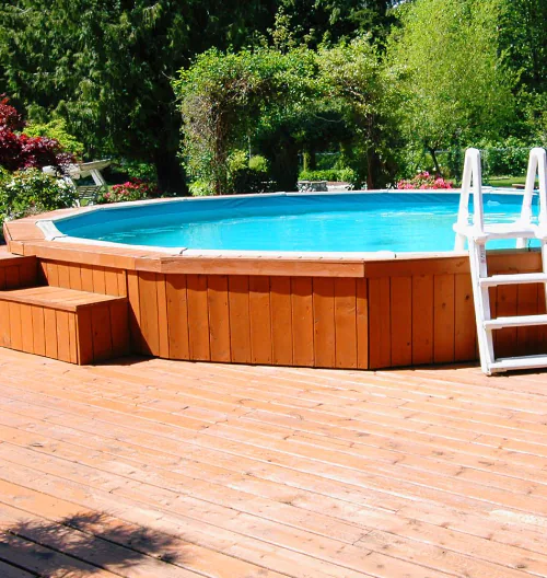 Image of a wooden pool.