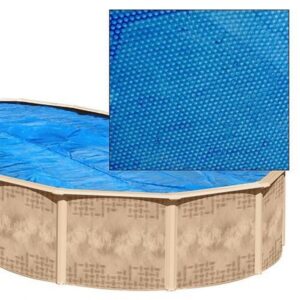 A product image of the Blue 200 Micron Cover for Above Ground Pools.