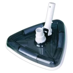 A product image of the Graphite Deluxe vacuum head with swivel (lead weighted) used to help clean swimming pools.
