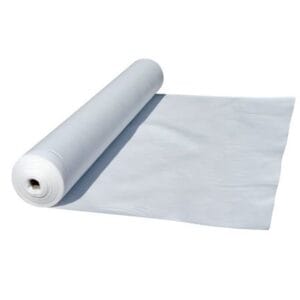 White felt underlayment roll for swimming pool liner installation. Protects and cushions the pool bottom.