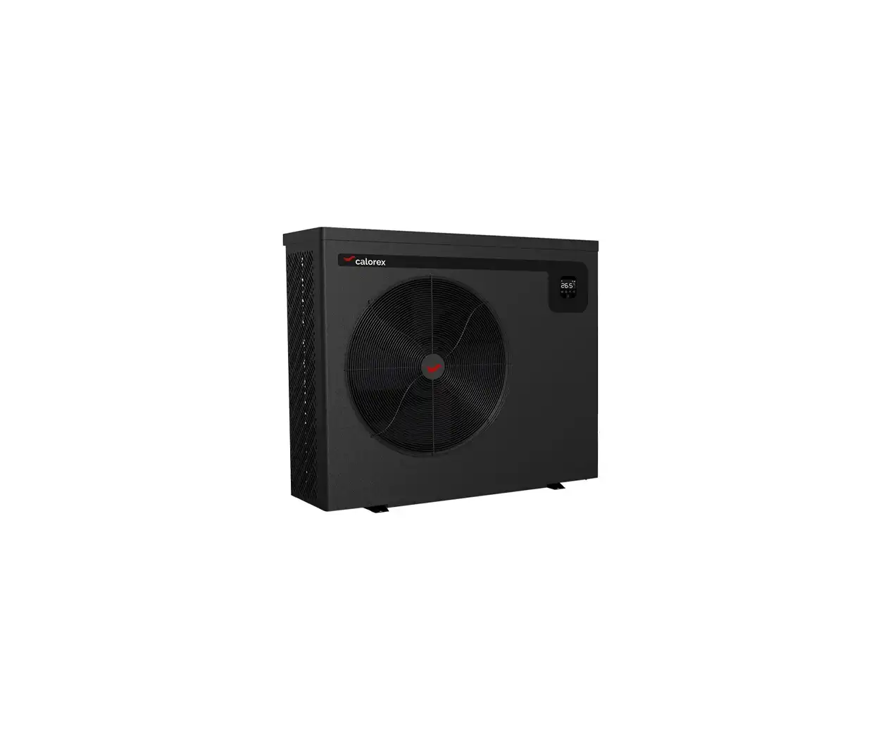 Calorex black heat pump, outdoor unit, swimming pool heater.